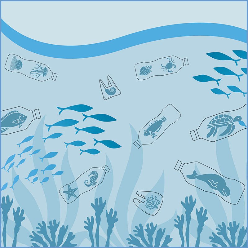 Image to show problems of plastic pollution at sea.